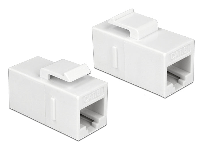 Delock Keystone Modul RJ45 Buchse > RJ45 Buchse Cat.6 UTP weiß
