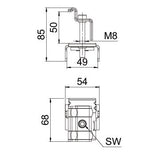 BETTERMANN PV-Endklemme VA 45mm KLE 45 A2 85x58x68,5mm