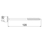 BETTERMANN Tellerkopfschraube TX T40 VA TKS 8x120 A2 5,2x120mm L120mm unbeh