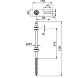 BETTERMANN Stockschraube sechsk M12 VA STSS 12x300 A2 12x300mm unbeh