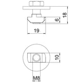 BETTERMANN Hammerkopfschraube 19mm VA SKS HM A2 M8x18mm V2A