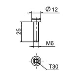 BETTERMANN Flachrundschraube Flachkopf FKS M6x25 A2 TX Edst 6,4mm(1/4)