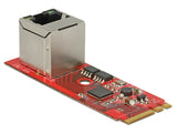 Delock Konverter M.2 Key A+E Stecker > 1 x RJ45 Gigabit LAN Port vertikal