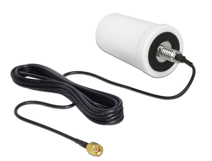 Delock WLAN Antenne RP-SMA 802.11 ac/a/h/b/g/n 0 dBi 3 m ULA100 omnidirektional weiß Outdoor