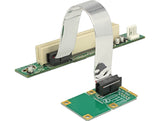 Delock Riser Karte Mini PCI Express > 1 x PCI mit flexiblem Kabel 13 cm links gerichtet