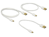 Delock Daten- und Schnellladekabel USB 2.0 Typ-A Stecker > USB 2.0 Typ Micro-B Stecker 3 Stück Set weiß