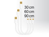 Delock Daten- und Schnellladekabel USB 2.0 Typ-A Stecker > USB 2.0 Typ Micro-B Stecker 3 Stück Set weiß