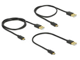 Delock Daten- und Schnellladekabel USB 2.0 Typ-A Stecker > USB 2.0 Typ Micro-B Stecker 3 Stück Set schwarz