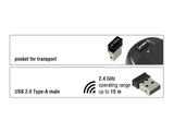 Delock Optische 3-Tasten Mini Maus 2,4 GHz kabellos