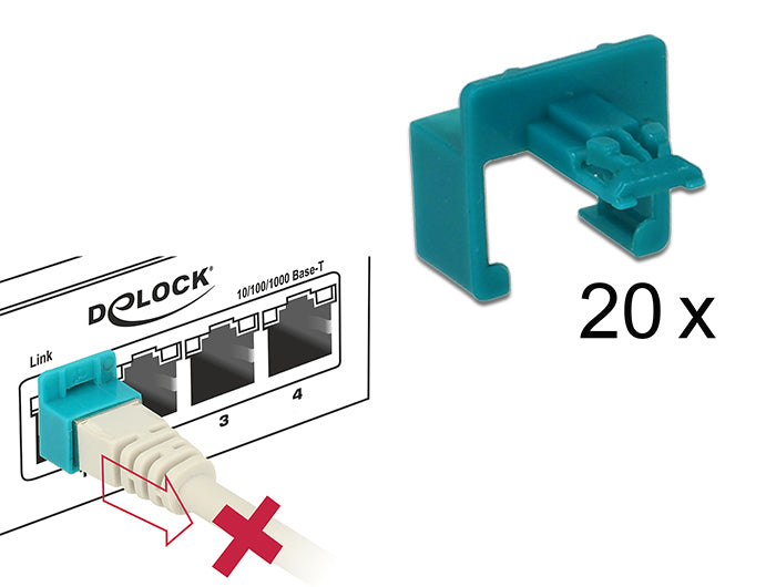 Delock RJ45 Secure Clip Starter Set 20 Stück