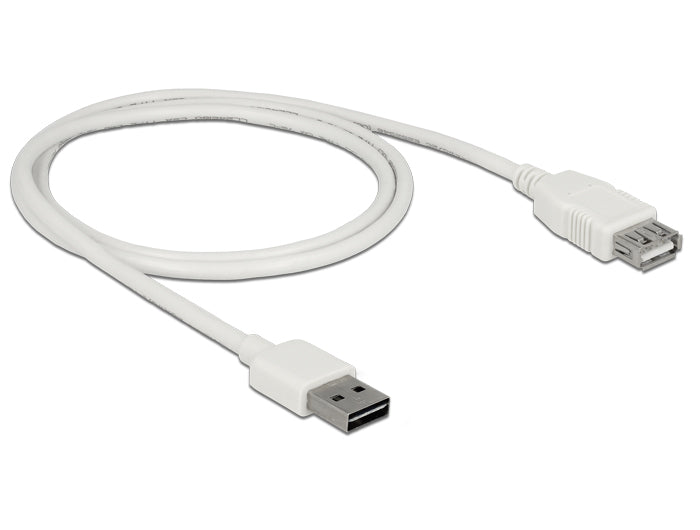 Delock Verlängerungskabel EASY-USB 2.0 Typ-A Stecker > USB 2.0 Typ-A Buchse weiß 1 m