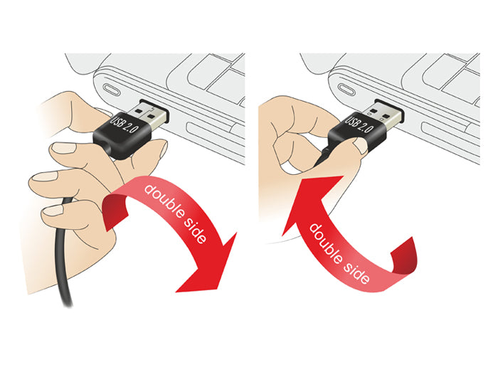 Delock Kabel EASY-USB 2.0 Typ-A Stecker gewinkelt links / rechts > EASY-USB 2.0 Typ Micro-B Stecker schwarz 1 m