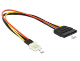 Delock Stromkabel SATA 15 Pin Buchse > 4 Pin Floppy Stecker 24 cm