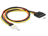 Delock Stromkabel SATA 15 Pin Buchse > 4 Pin Floppy Stecker 40 cm