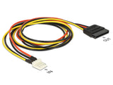 Delock Stromkabel SATA 15 Pin Buchse > 4 Pin Floppy Stecker 60 cm