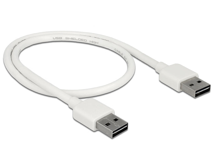 Delock Kabel EASY-USB 2.0 Typ-A Stecker > EASY-USB 2.0 Typ-A Stecker 0,5 m weiß