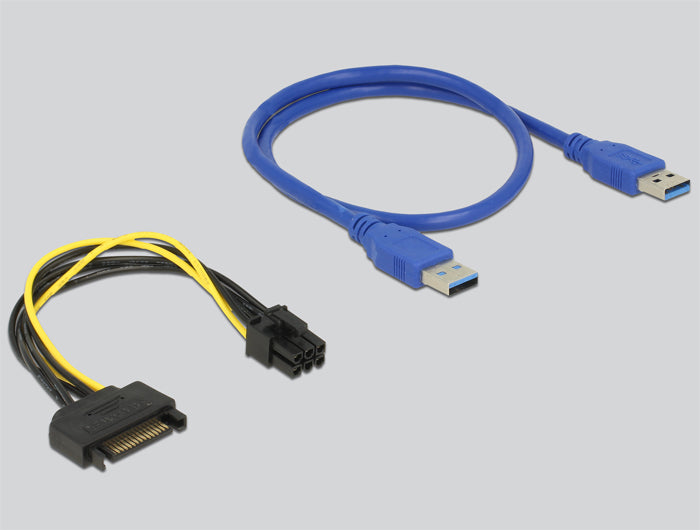 Delock Riser Karte PCI Express x1 > x16 mit 60 cm USB Kabel