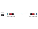 Delock USB 5 Gbps Kabel Typ-A Stecker zu Typ-A Stecker 1 m Metall