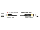 Delock Kabel USB Type-C™ Stecker > DisplayPort Stecker (DP Alt Mode) 4K 60 Hz 2 m schwarz