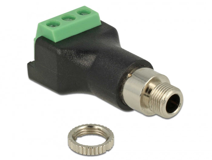 Delock Terminalblock 3 Pin > Klinkenbuchse 3,5 mm zum Einbau