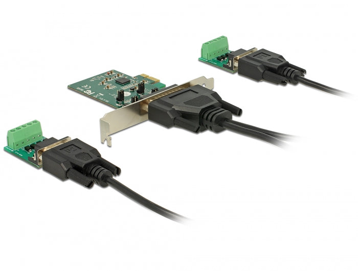 Delock PCI Express x1 Karte zu 2 x Seriell RS-422/485 ESD Schutz optionaler Überspannungsschutz