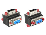 Delock D-Sub 9 Pin Stecker > Buchse 90° gewinkelt Mutter und Schraube tauschbar