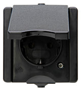 KOPP Steckdose 1f sw glz AP Klappd IP44 PRO AQA 947405009
