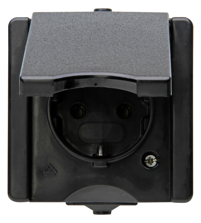 KOPP Steckdose 1f sw glz AP Klappd IP44 PRO AQA 947405009