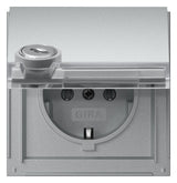 GIRA Steckdose 1f alu UP Klappd IP44 BSF 446765