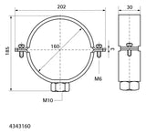 Walraven Gleitschelle 434 M10 160 mm ev für PE-Rohr (Einlegeschalen erhältlich) | 4343160