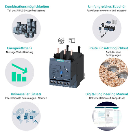 SIEMENS Überlastrelais elektr 12,5-50A 3RB3133-4UW1 Einzelaufstell 1S/Hilf