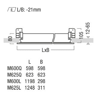 ZUMTOBEL LED-Reinraumleuchte 40,8W 4000K CLEAN II CL2 I 6200-840 M625Q PM O LDO 6