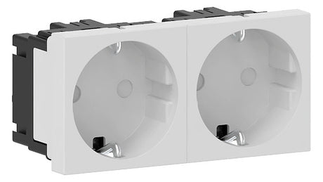 GGK Steckdose 2f ws mt GEB-K m.BS USB M45-2-Steckdose IP20 horiz