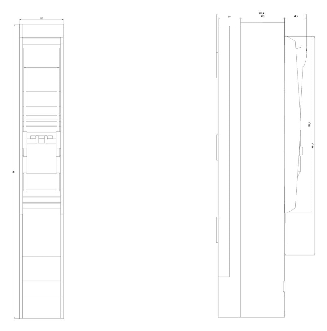 SIEMENS Sicherungsleiste NH3 3p 630A 3NJ4143-3BJ01 Abst.185mm Bolzen