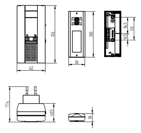 GROTHE Funk-Gong 230V/AC 82dB elektr Kst MISTRAL 400M IP20 0,03-0,3A