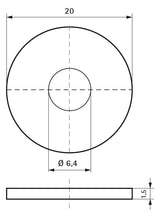 Walraven Kotflügelscheibe 20x1,5 / Loch 6,4 | 6176620