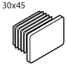 Walraven Schienenendstopfen 30x45 Polyethylen 30x45x20 schwarz | 6566030