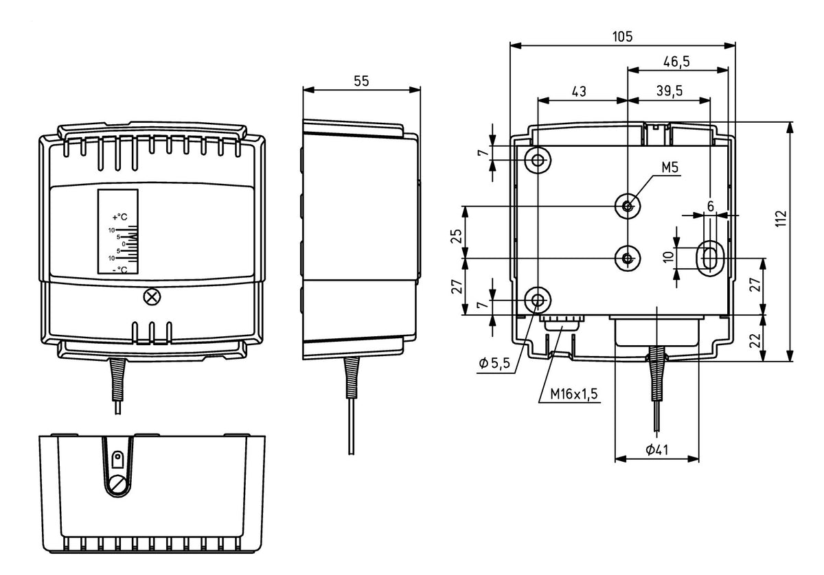 Alre-It einstufiger Frostschutzthermostat JTF-3 | E6090309