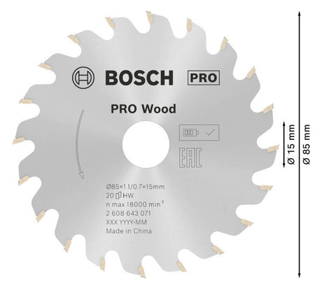 BOSCH-EW Kreissägeblatt  85mm 2608643071
