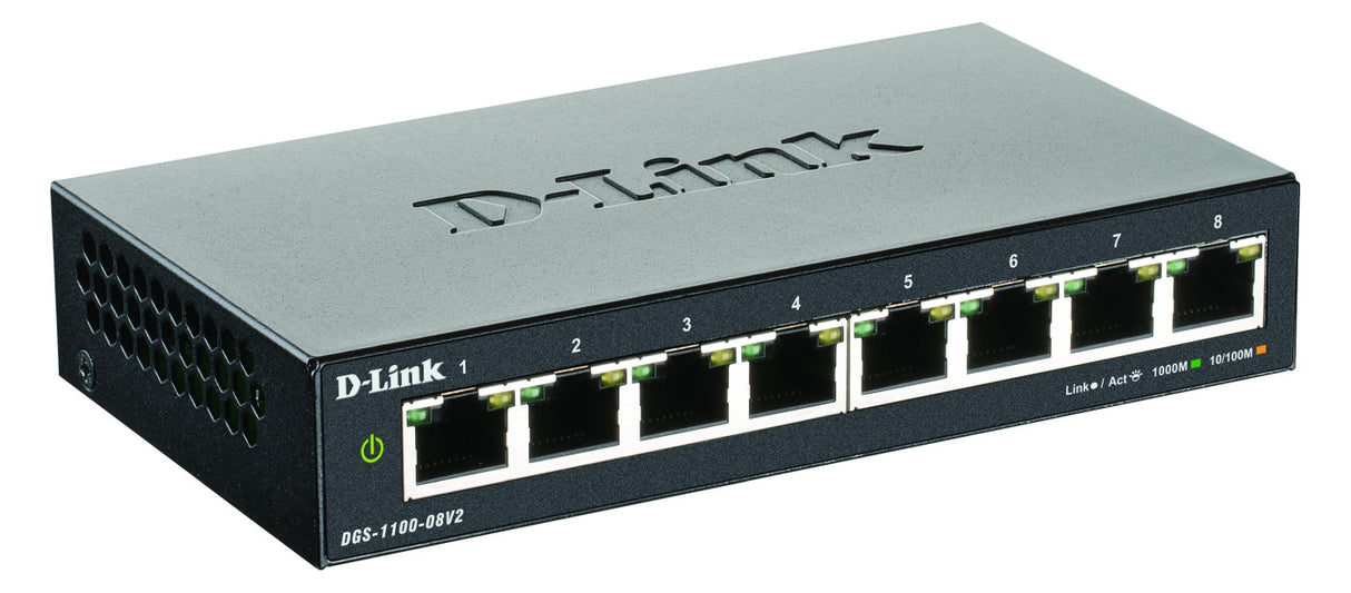 D-Link Tischswitch 8x10/100/1000Mbps DGS-1100-08V2 Managebar Layer2
