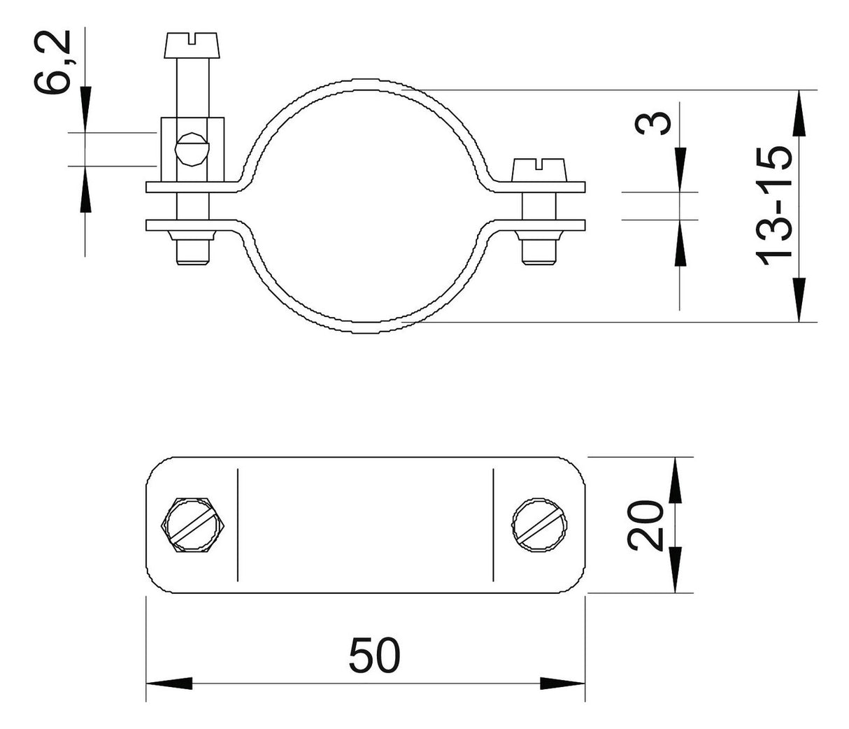 BETTERMANN Erdungsrohrschelle Cu 13-15mm 942 15 unbeh 1f 0-16qmm