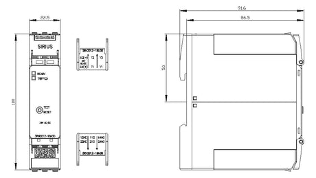 SIEMENS Thermistorrelais 1f 2W abn.Klemm 3RN2012-1BA30 ext.Reset