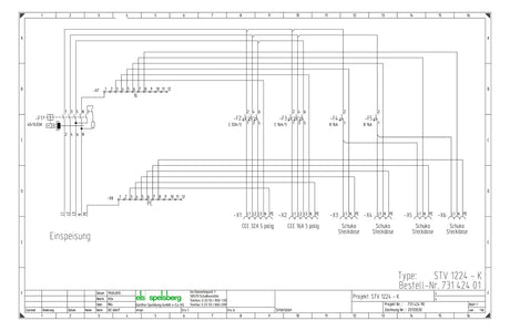 SPELSBERG CEE-Kombi Kst gr IP44 4Steckd STV 1224-K 1x16A5p400V 1x32A5p400V