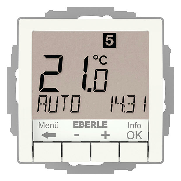 EBERLE Raumtemperaturregler 5-30°C 230V UTE 4800-R-RAL9010-G-55 ws IP30 10A