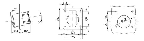 GEWISS CEE-Anbausteckdose 2p 16A IP44 Energy GW62265 20-25V/vi Schraubkl Kst