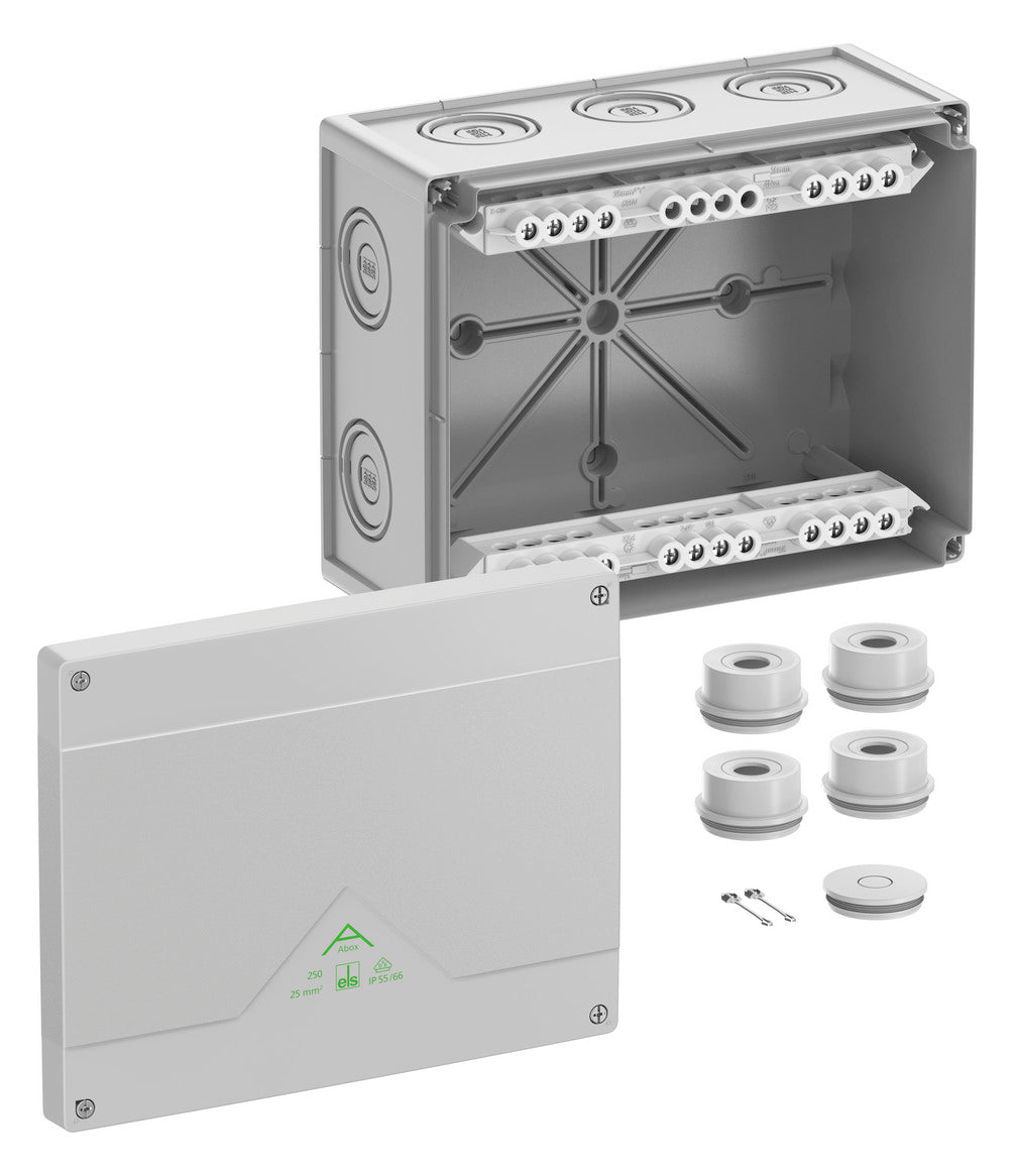 SPELSBERG Abzweigkasten 202x252mm Kst gr Abox 250-25² IP55 IK07 hfr