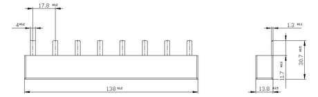 SIEMENS Phasenschiene 4ph 18mm 212mm 80A 5ST3651 16qmm Stift isol