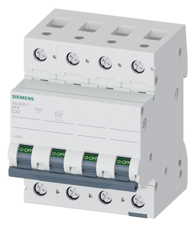 SIEMENS Leitungsschutzschalter UC C 32A 5SL4632-7 3+N 400V 4TE 50Hz IP20