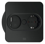 BACHMANN Steckdose 1f sw mt 1USB-A Einb TWIST 946.105 1USB-C m.BS Klappd IP20