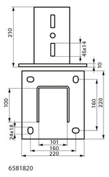 Walraven Profilfuß Maxx BP100 für Maxx-Profil 100 / fv 220x220x210mm | 6581820
